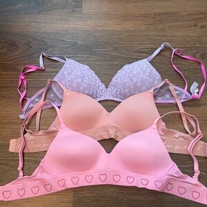 PINK Victoria's Secret Women's Bra Set - Pink and Purple